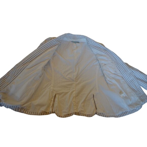 Antonio Melani Linen Blend White Pinstriped Blazer Womens Size 6 Business Casual - Picture 5 of 6